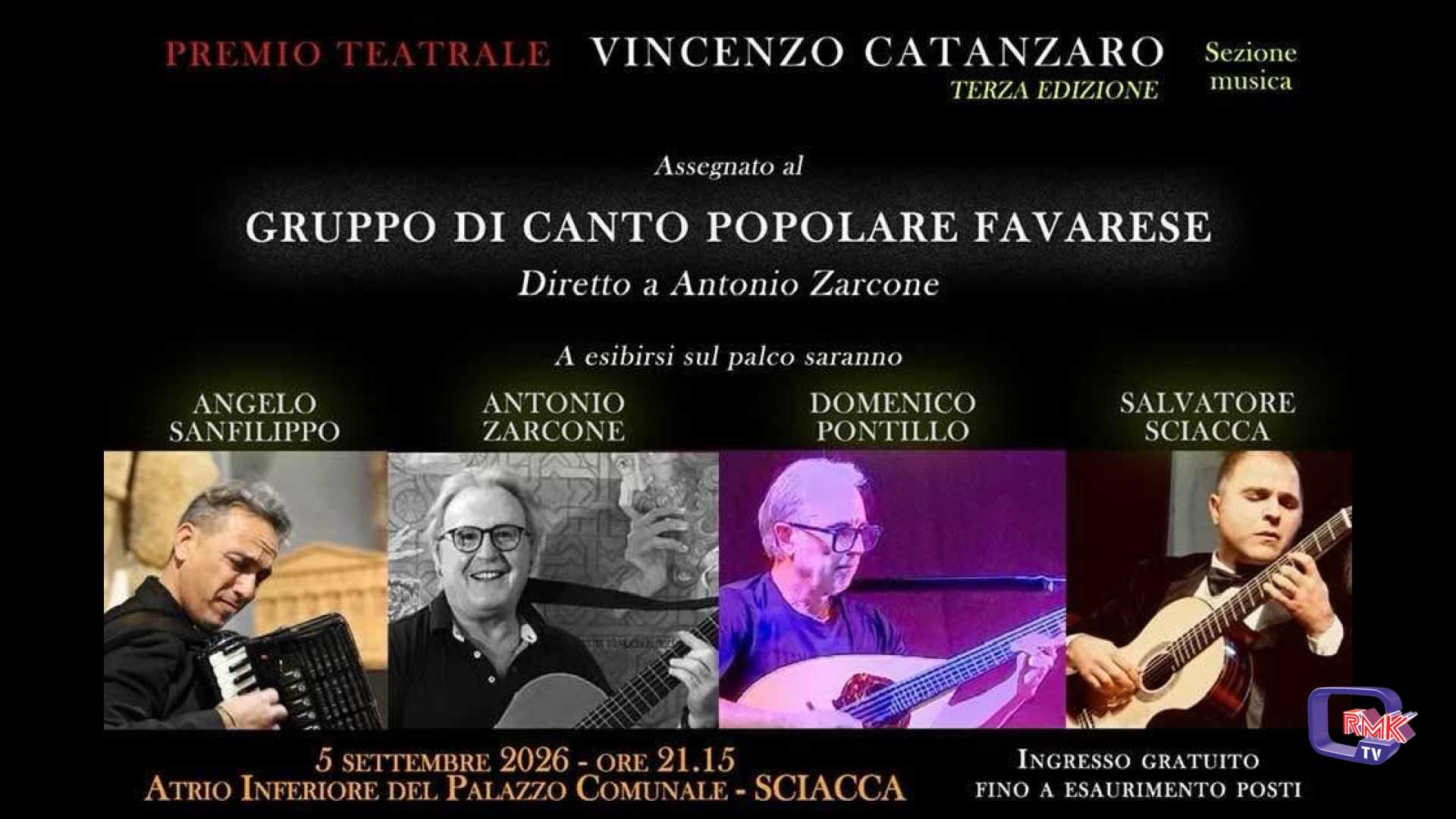 Questa sera all'atrio comunale il Premio Teatrale Vincenzo Catanzaro