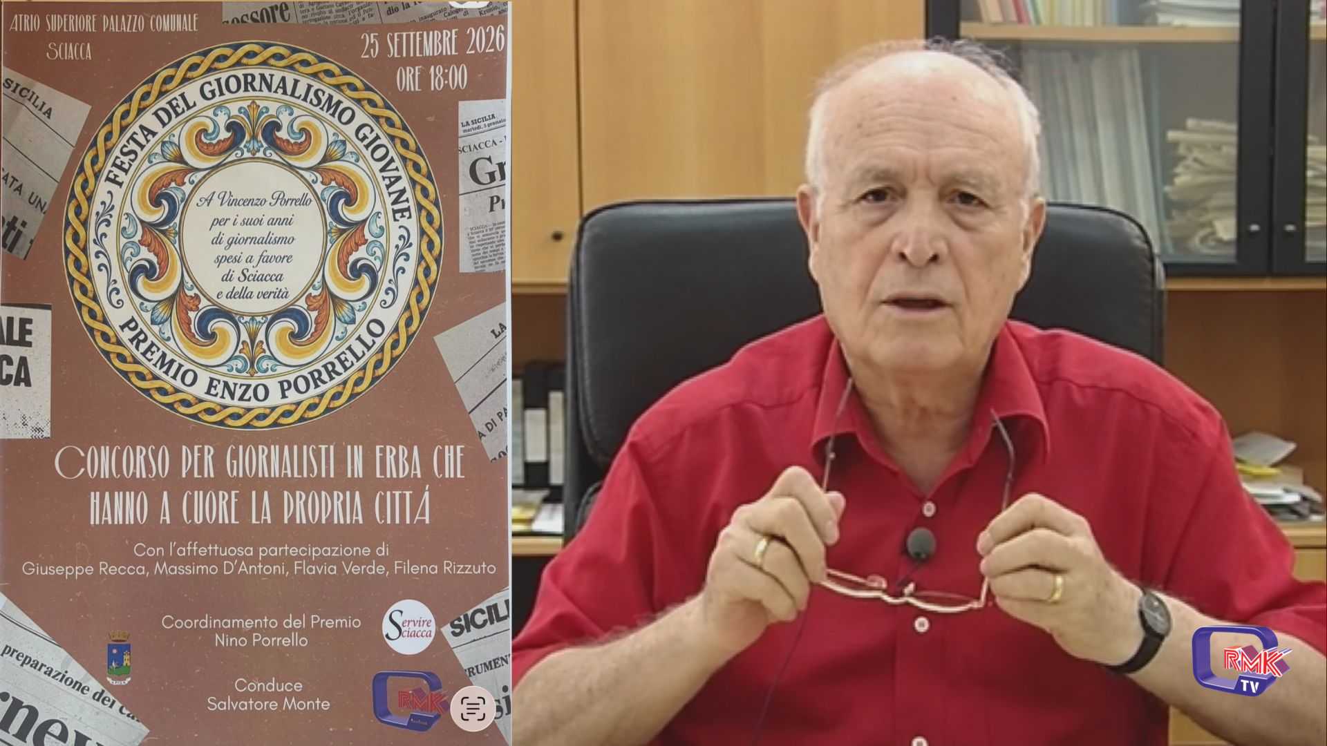 Venerdì al Comune il premio giornalistico alla memoria di Enzo Porrello